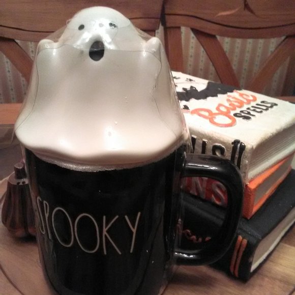 BNIB RAE DUNN Spooky Ghost Mug with Topper - Picture 2 of 6